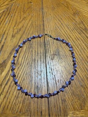 Purple Swarovski Crystal Beaded Necklace - Women Jewelry